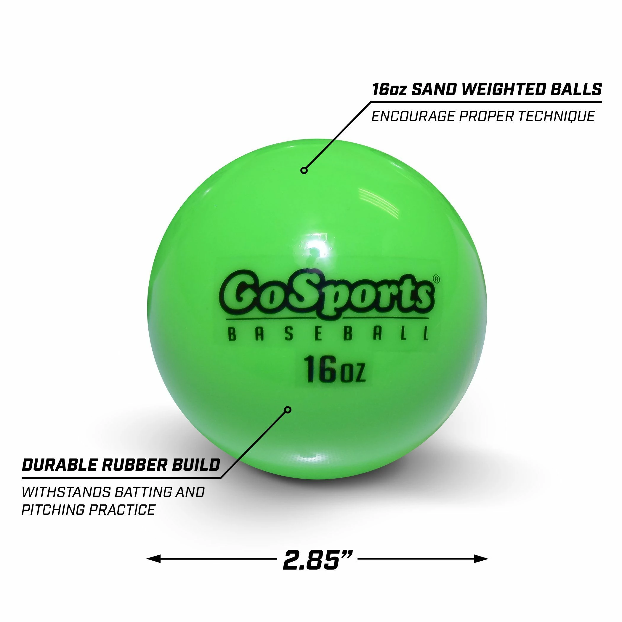 Playgosports.com GoSports 2.8" Weighted Training Baseballs - Image 4
