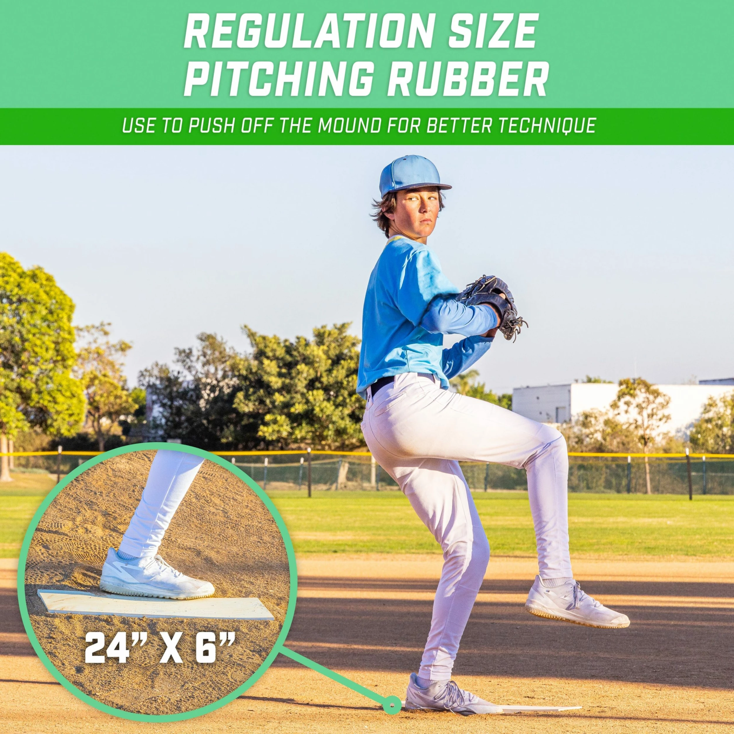 Playgosports.com GoSports 24" X 6" Pitching Mound Rubber - Regulation Size - Image 2