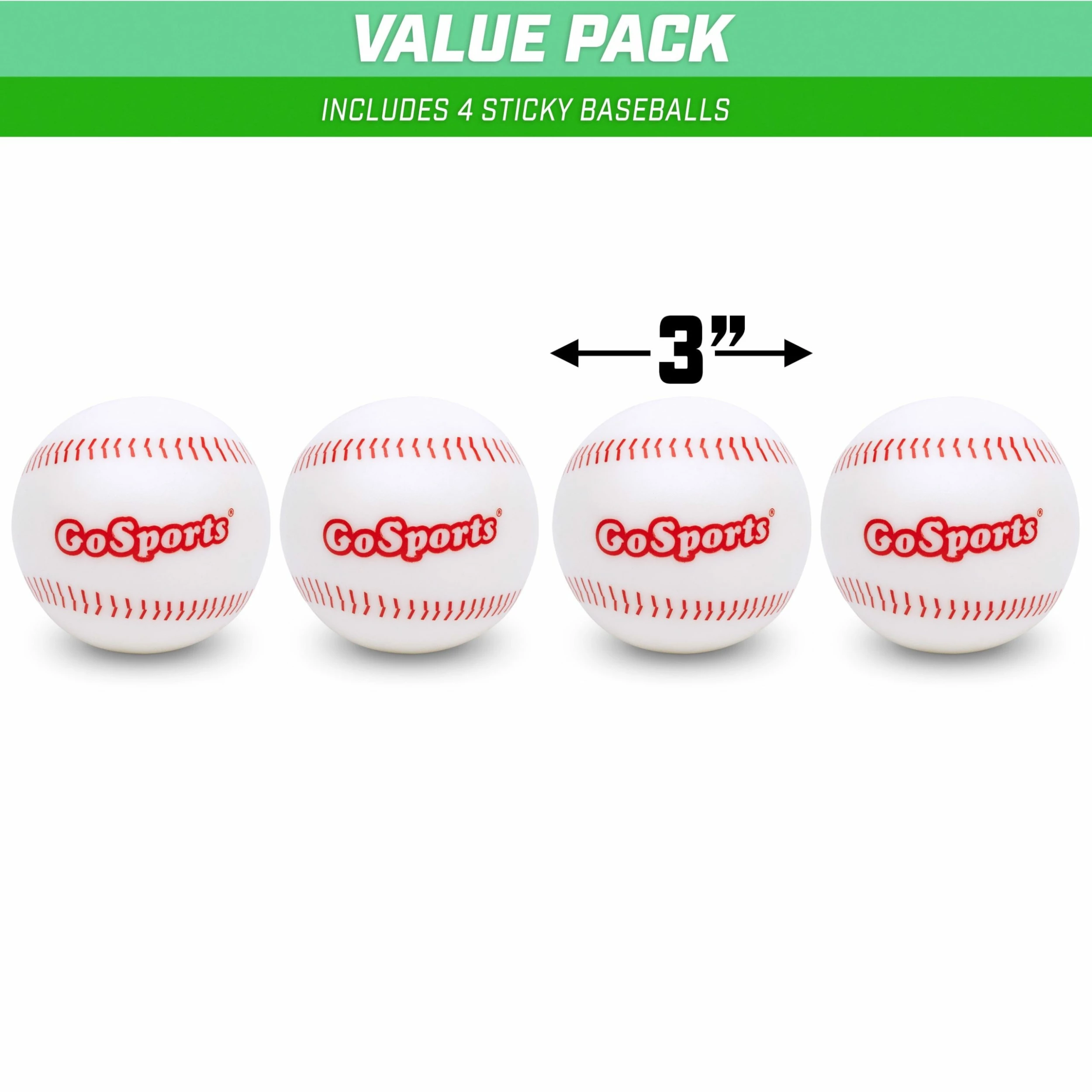 Playgosports.com GoSports Pitch N Stick Replacement Baseballs - 4-Pack - Image 2