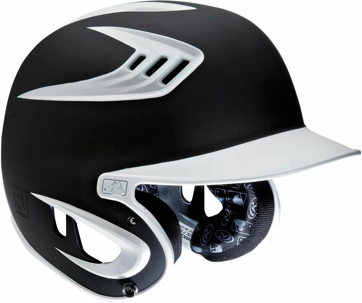 Rawlings S80 JUNIOR 2-Tone 80 MPH Matte Finish Batting Helmet, S80X2J Black
