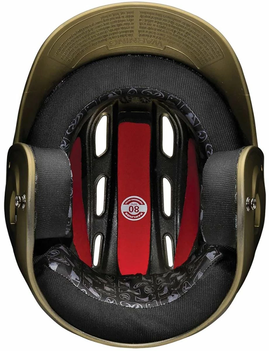Rawlings S80 JUNIOR 2-Tone 80 MPH Matte Finish Batting Helmet, S80X2J Black - Image 2