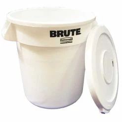 10 Gallon Ball Bucket With Lid (White)
