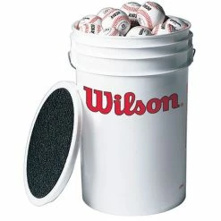 Wilson Ball Bucket With 3 Dozen Wilson A1030 Baseballs